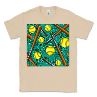 Mushroom softball bat with leopard and glitter seamless pattern Classic Tee - BundleAndBundleShop