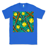 True Royal softball bat with leopard and glitter seamless pattern Classic Tee - BundleAndBundleShop