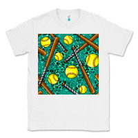 White softball bat with leopard and glitter seamless pattern Classic Tee - BundleAndBundleShop