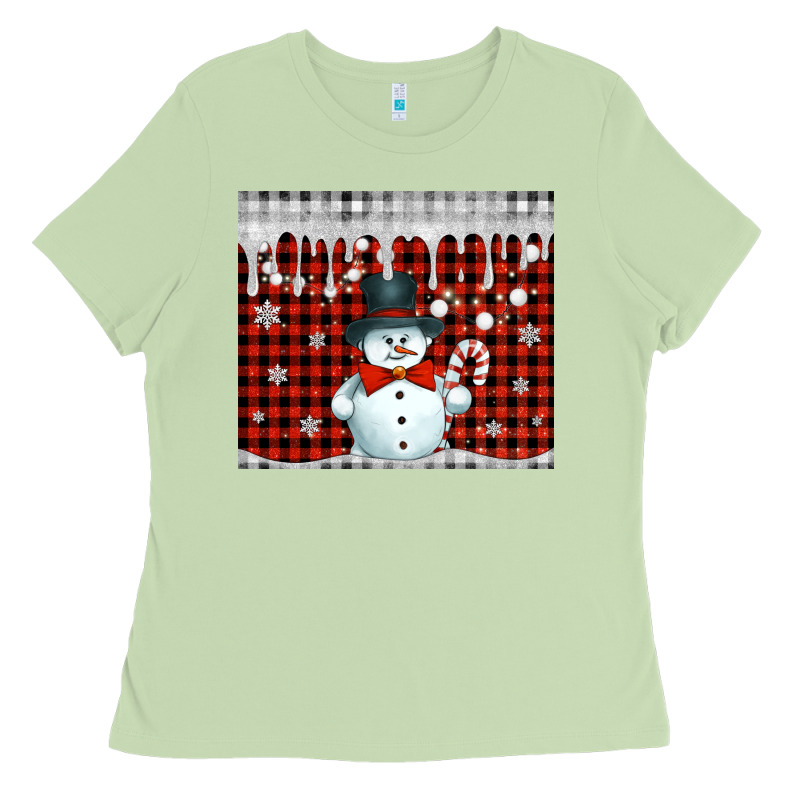 Christmas Snowman Tumbler Ladies Tee by Jasminsmagicworld | Teevron
