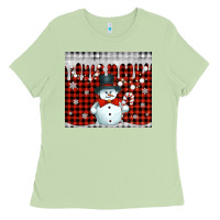Matcha christmas snowman tumbler Ladies Tee - Jasminsmagicworld
