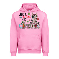 Fuchsia Pink just a girl who loves christmas Urban Hoodie - CowhideDigitalArt
