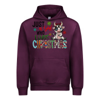 Mauve Wine just a girl who loves christmas Urban Hoodie - CowhideDigitalArt