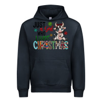 Navy just a girl who loves christmas Urban Hoodie - CowhideDigitalArt