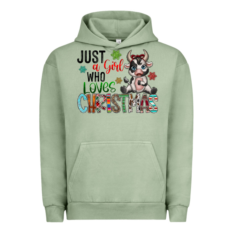 Just A Girl Who Loves Christmas Urban Hoodie by CowhideDigitalArt | Teevron