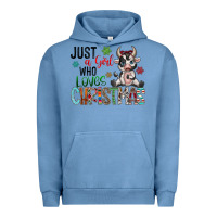 Pigment Pebble Blue just a girl who loves christmas Urban Hoodie - CowhideDigitalArt