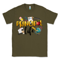 Army Green Principal Life Classic Tee - LillyAllenDesigns