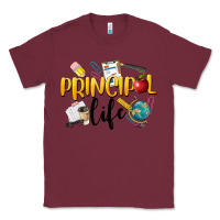 Burgundy Principal Life Classic Tee - LillyAllenDesigns