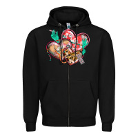Black nurse hearts Zipper Hoodie - CowGirlArtShop