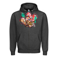 Charcoal Heather nurse hearts Zipper Hoodie - CowGirlArtShop