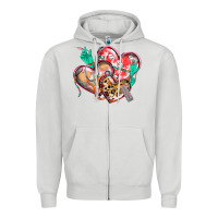Dove Grey nurse hearts Zipper Hoodie - CowGirlArtShop