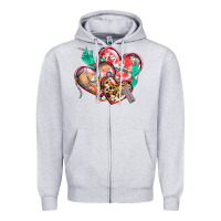 Heather Grey nurse hearts Zipper Hoodie - CowGirlArtShop