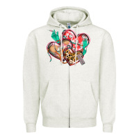 Oatmeal Heather nurse hearts Zipper Hoodie - CowGirlArtShop