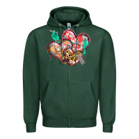 Sports Green nurse hearts Zipper Hoodie - CowGirlArtShop