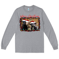 Heather Grey Merry Christmas Cows Long Sleeve Tee - Bettercallsaul