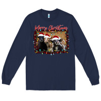 Navy Merry Christmas Cows Long Sleeve Tee - Bettercallsaul