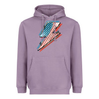 Lavender American flag lightning bolt 4th of july Heavyweight Hoodie - FaDigitalArtStudio