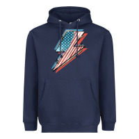 Navy American flag lightning bolt 4th of july Heavyweight Hoodie - FaDigitalArtStudio