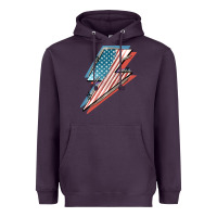 Plum American flag lightning bolt 4th of july Heavyweight Hoodie - FaDigitalArtStudio