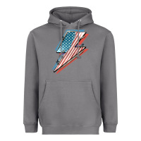American Flag Lightning Bolt 4th Of July Heavyweight Hoodie | Teevron