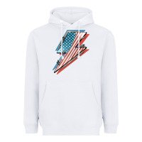White American flag lightning bolt 4th of july Heavyweight Hoodie - FaDigitalArtStudio