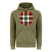 Vintage Olive Christmas Tartan Patch Vintage Hoodie - BundleAndBundleShop