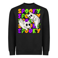 Black Spooky with Ghost Cats Heavyweight Sweatshirt - texasbilliewilder