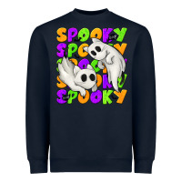 Navy Spooky with Ghost Cats Heavyweight Sweatshirt - texasbilliewilder
