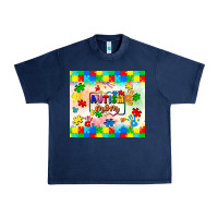 Navy autism mom Urban Heavy Tee - LillyAllenDesigns