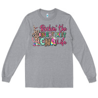 Heather Grey rockin the night shift cna life Long Sleeve Tee - RanaPortraitStore