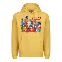 Antique Gold All American Mama Cow Flowers Premium Hoodie - CowCowDesign