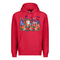 Cardinal All American Mama Cow Flowers Premium Hoodie - CowCowDesign