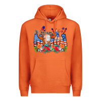 Carrot All American Mama Cow Flowers Premium Hoodie - CowCowDesign