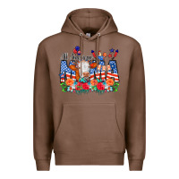 Chestnut All American Mama Cow Flowers Premium Hoodie - CowCowDesign