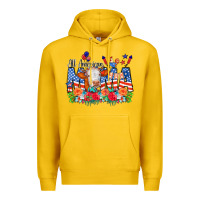 Lemon All American Mama Cow Flowers Premium Hoodie - CowCowDesign