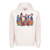 Pale Pink All American Mama Cow Flowers Premium Hoodie - CowCowDesign