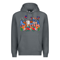 Rock All American Mama Cow Flowers Premium Hoodie - CowCowDesign
