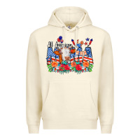 Sandshell All American Mama Cow Flowers Premium Hoodie - CowCowDesign