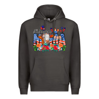 Smoke All American Mama Cow Flowers Premium Hoodie - CowCowDesign