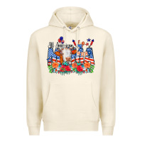 Tofu All American Mama Cow Flowers Premium Hoodie - CowCowDesign
