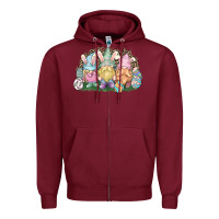 Burgundy Easter Day gnomes Zipper Hoodie - HowdyJamesFarm