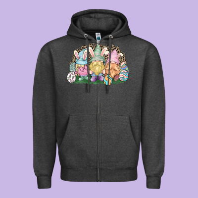 Easter Day Gnomes Zipper Hoodie Designed By Howdyjamesfarm