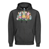 Charcoal Heather Easter Day gnomes Zipper Hoodie - HowdyJamesFarm