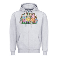 Heather Grey Easter Day gnomes Zipper Hoodie - HowdyJamesFarm