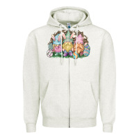 Oatmeal Heather Easter Day gnomes Zipper Hoodie - HowdyJamesFarm