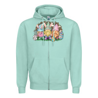 Seafoam Easter Day gnomes Zipper Hoodie - HowdyJamesFarm