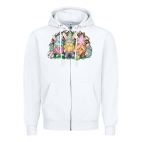 White Easter Day gnomes Zipper Hoodie - HowdyJamesFarm