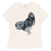 Bone Ameraucana Rooster Ladies Tee - LillyAllenDesigns