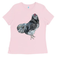 Bubblegum Pink Ameraucana Rooster Ladies Tee - LillyAllenDesigns