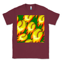 Softball Fire Ball Seamless Pattern Classic Tee | Teevron